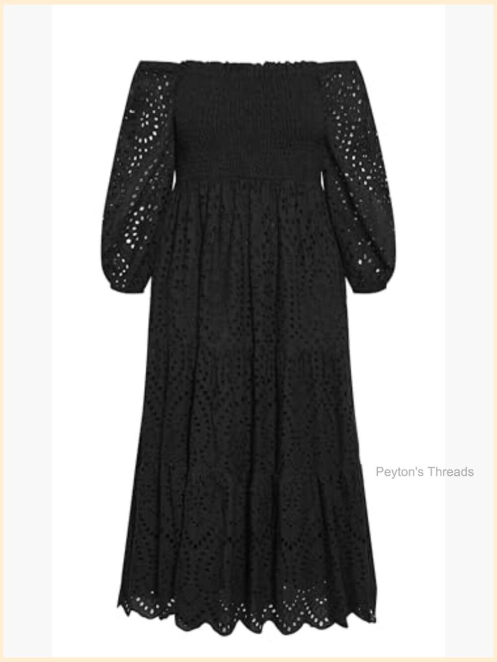 Elbow Sleeve Broderie Plus Size Boho Maxi Dress - Picture 6 of 7